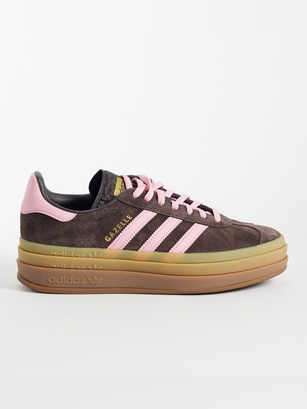 adidas Gazelle Platform Suede Sneaker in Brown & Pink